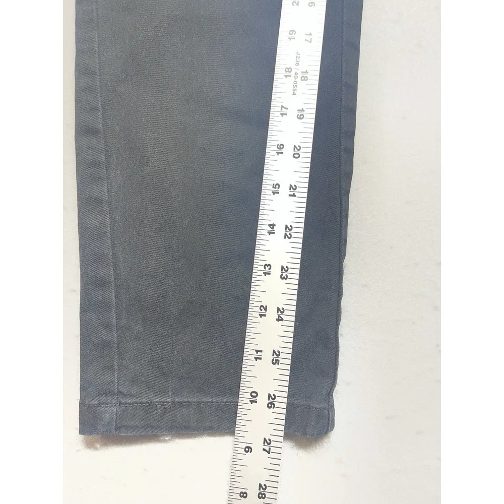 Plaid & Plain Skinny Fit Chino Pants Men's 33x28 Black Stretch Cotton Casual